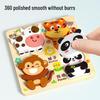 Montessori Handmade Wooden Animal Puzzle Board for Children Aged 0-3 - Early Education Shape Toy