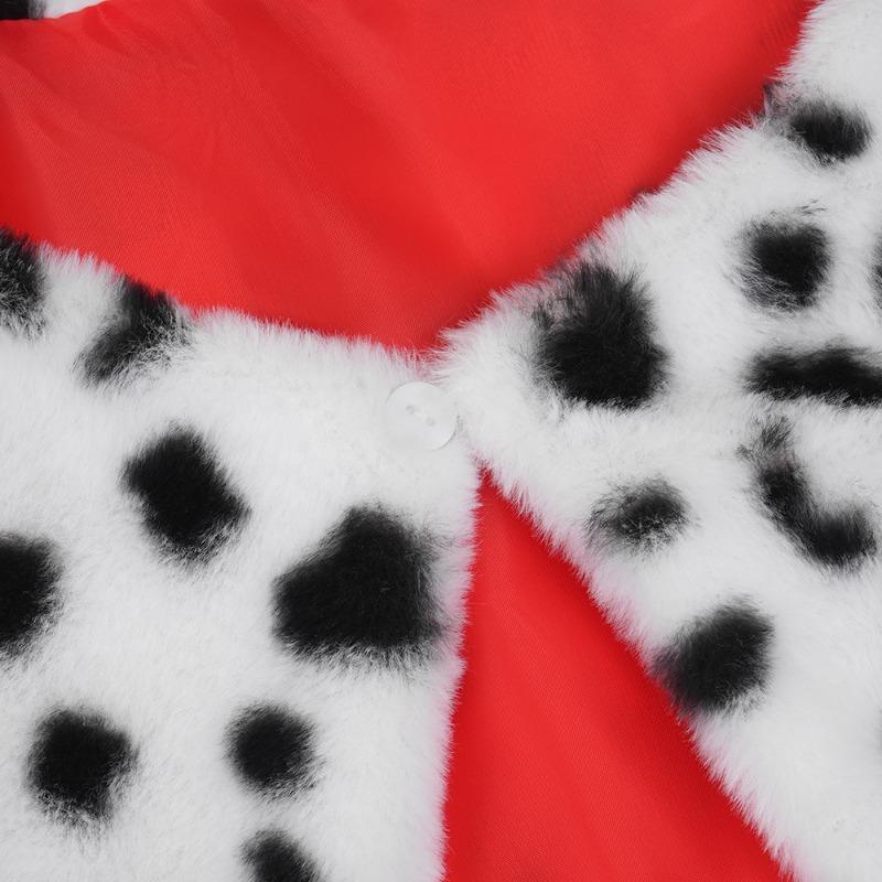 Halloween Kuila Dalmatian Leopard Shawl, Cape Black and White Witch Cape