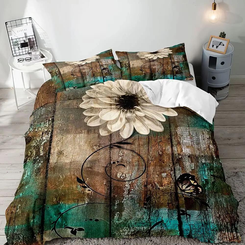Желтый ромашка пододеяльник комплект милый цветочный комплект постельного белья для детей девочек садовые цветы королевский пододеяльник с наволочкой