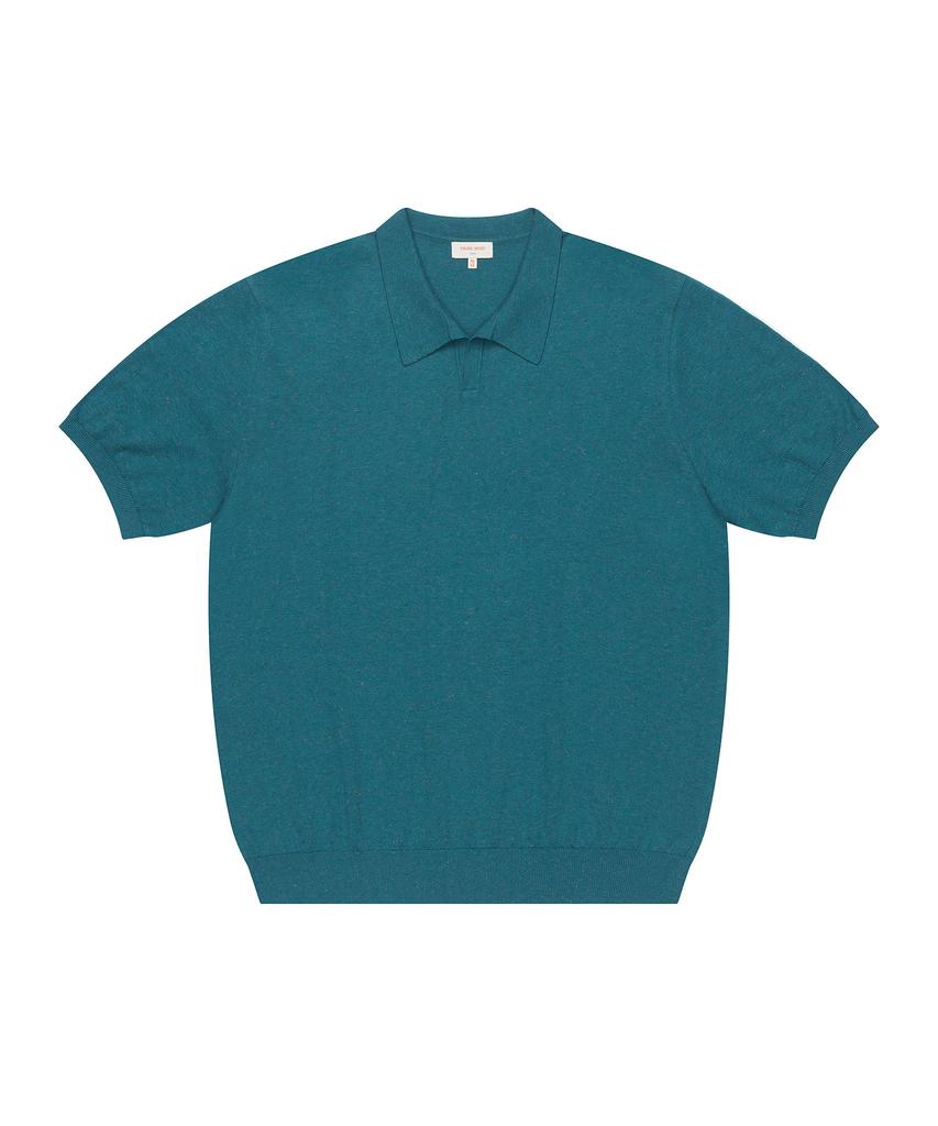PRODESHIRT Vintage Soft Linen Open Collar Knit (Emerald)
