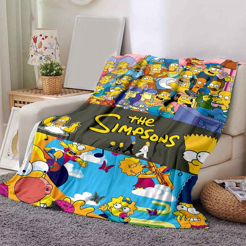 1Pc Simpsons Family Adventure Blanket Soft And Comfortable Casual Warm Camping Travel Christmas Halloween Gift M921746