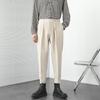 Модные мужские повседневные брюки с эластичной резинкой на талии, тонкие узкие брюки в корейском стиле, плиссированные зауженные мужские брюки-блейзеры, брюки, уличная одежда