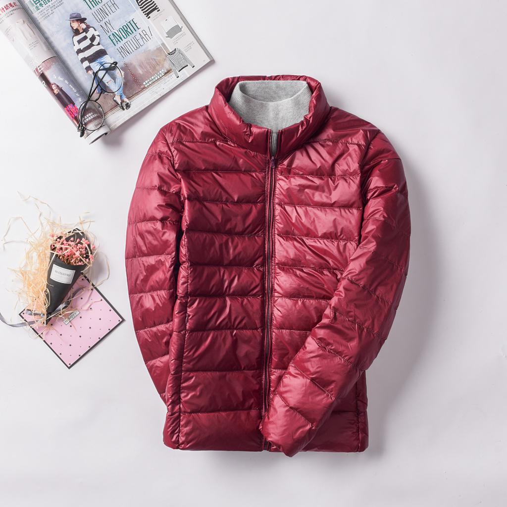 Elegant Autumn and Winter Slim Large Size Lightweight Collar Ladies Korean Version of The Down Jacket Female Short Jacket
