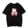 Miniso Футболка Hello Kitty Хлопок С принтом Мультяшная Девушка Летняя Студенческая Свободная Повседневная С коротким рукавом Женская Мужская Одежда Футболка