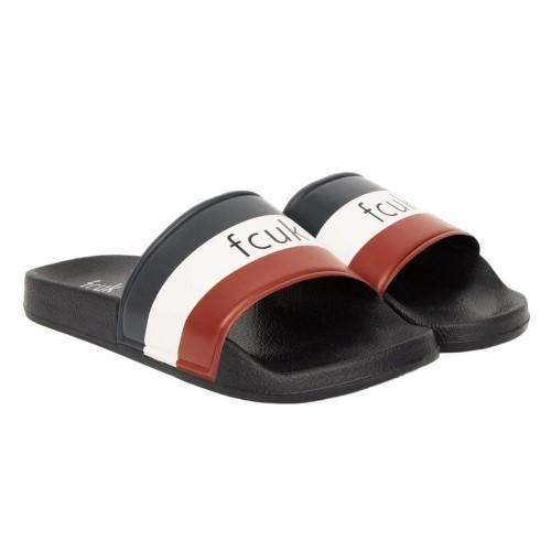 FCUK Mens Stripe Sliders
