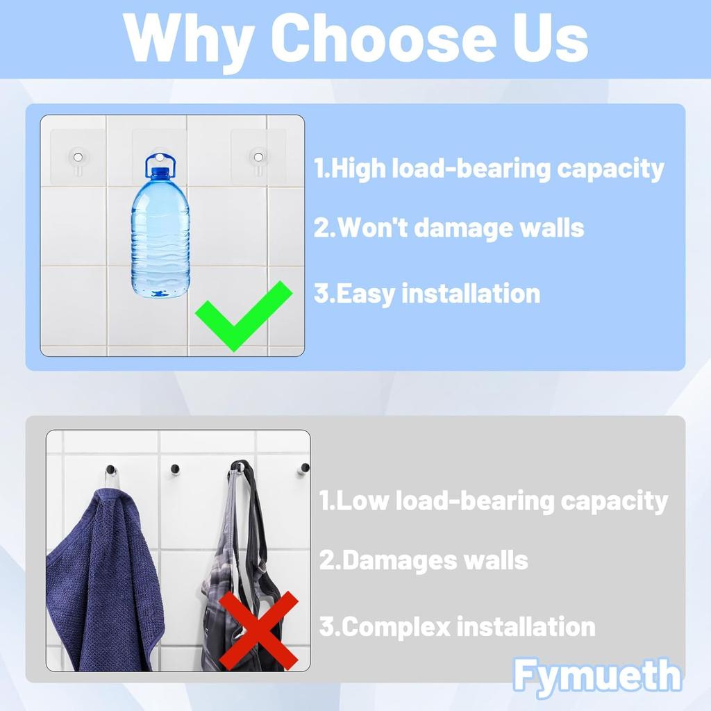 Command Hooks Picture Hanging, Wall Hangers Without Nails, Small Command Hooks, Clear for Pictures, 2.36 * 2.36 in, 20 Pack