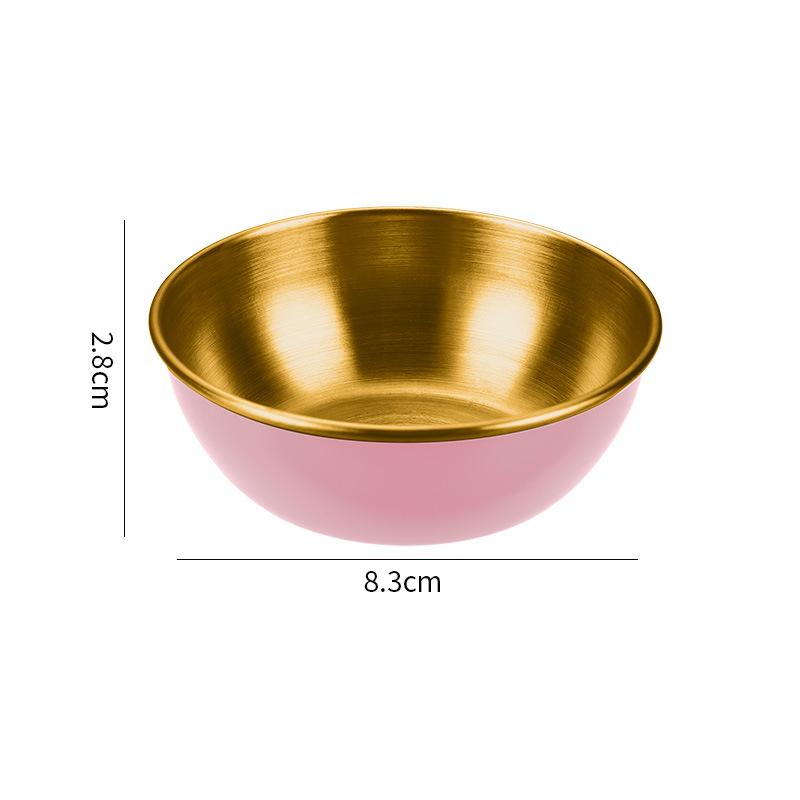 Round Small Sauce Dish Stainless Steel Seasoning Plates Dipping Bowl Appetizer Serving Tray Vinegar Soy Saucer Kitchen Tableware