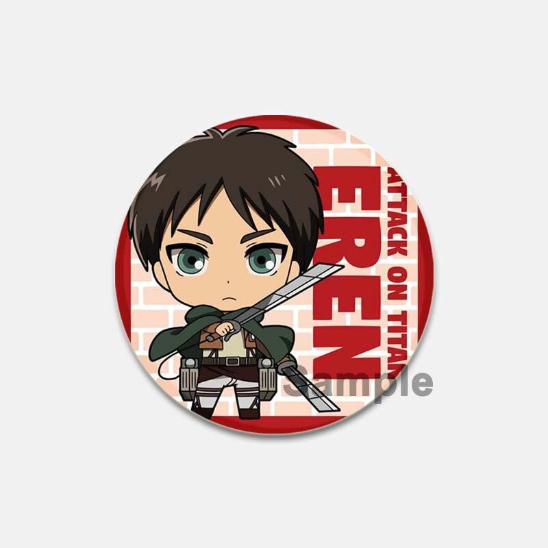 58 мм модные ювелирные аксессуары, значок «Атака Титанов», аниме-фигурка, Леви Микаса, булавки для лацканов, мультяшная косплей, одежда, сумка, броши, подарки