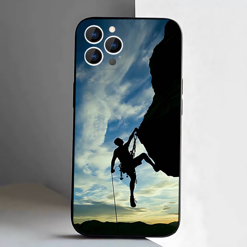 Чехол для телефона скалолазный силиконовый мягкий для IPhone 17,16,15,14,13,12,11,Pro,Max,Plus,E,Air,Mini Черный
