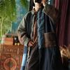 Women Vintage Patchwork Color Parkas Stand Long Sleeve Chinese Style Winter Coat Plus Cotton Warm Long Parkas