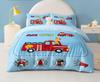 Fire Truck Duvet Cover for Kids Boys Girls Teens Room Decor Firefighter Comforter Cover Firemen Car Bedding Set 2Pcs with Zipper