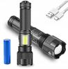 Тактический LED-фонарь Black Sniper – 6 режимов освещения | Водонепроницаемый | Дальность до 200 м, Аккумулятор в комплекте