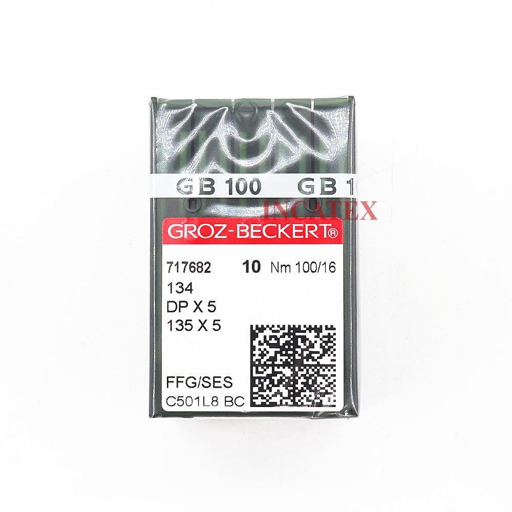100 шт. Оригинальные швейные иглы Groz Beckert 134 DPX5 135X5 FFG/SES Nm 75/11 80/12 90/14 100/16 для промышленных швейных машин