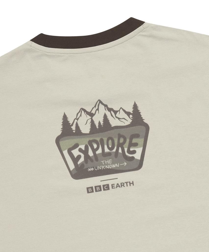 BBC EARTH Рингер Футболка с принтом природы Кремовый
