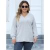 Women's Casual Autumn and Winter Big Size Striped V-neck Cross Bottoming Pullover Jumper