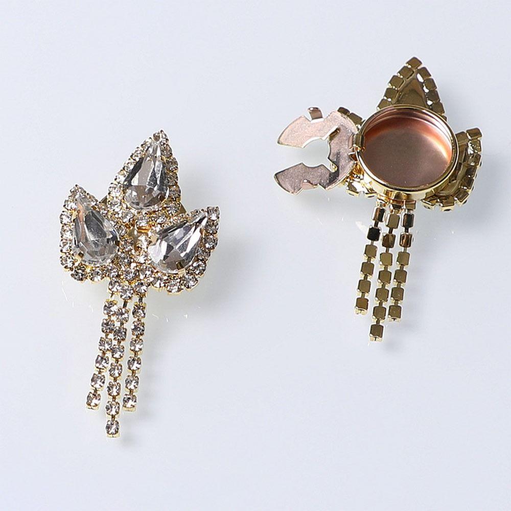 Flower Rhinestone Button Cover Alloy Detachable Clip-On Button for Shirt Tuxedo Accessories