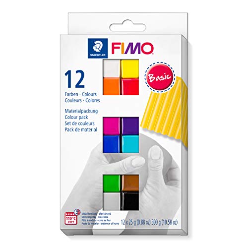 Запекаемая глина STAEDTLER FIMO Soft, Половина размера, Набор из 12 цветов (8023 C12-1)