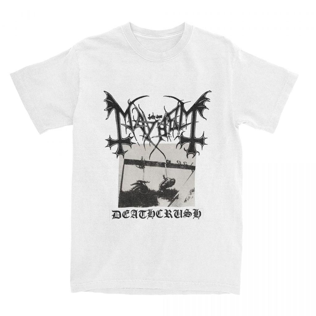 Унисекс унисекс Футболка Deathcrush Mayhem Песня Мерч Веселый Винтаж Чистый Хлопок Короткий Рукав Футболка Круглый Вырез Большой Размер Футболка