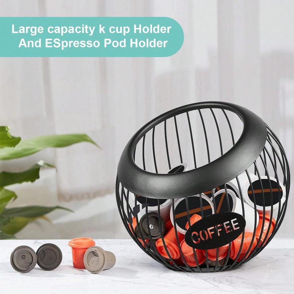 Leeseph Coffee Pod Holder ,  Coffee Capsule Storage Basket , Espresso Capsule Pot , Coffee Station Organizer , Coffee Accessory