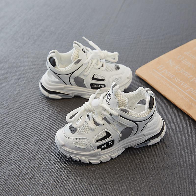 Детские кроссовки для мальчиков 2024 года, весна-лето, новые корейские унисекс, сетчатые, дышащие, детские, для девочек, повседневные, нескользящие, универсальные, спортивные туфли