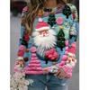 2024 New Santa Claus Women's Sweatshirt Hoodie Loose O Neck Long Sleeve Top Autumn Fashion Casual Street Pullover Female Clothes