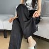 Women's Spring Summer Ice Silk Satin Jacquard Pants Thin Straight Wide Leg Chinese Style Casual Trousers