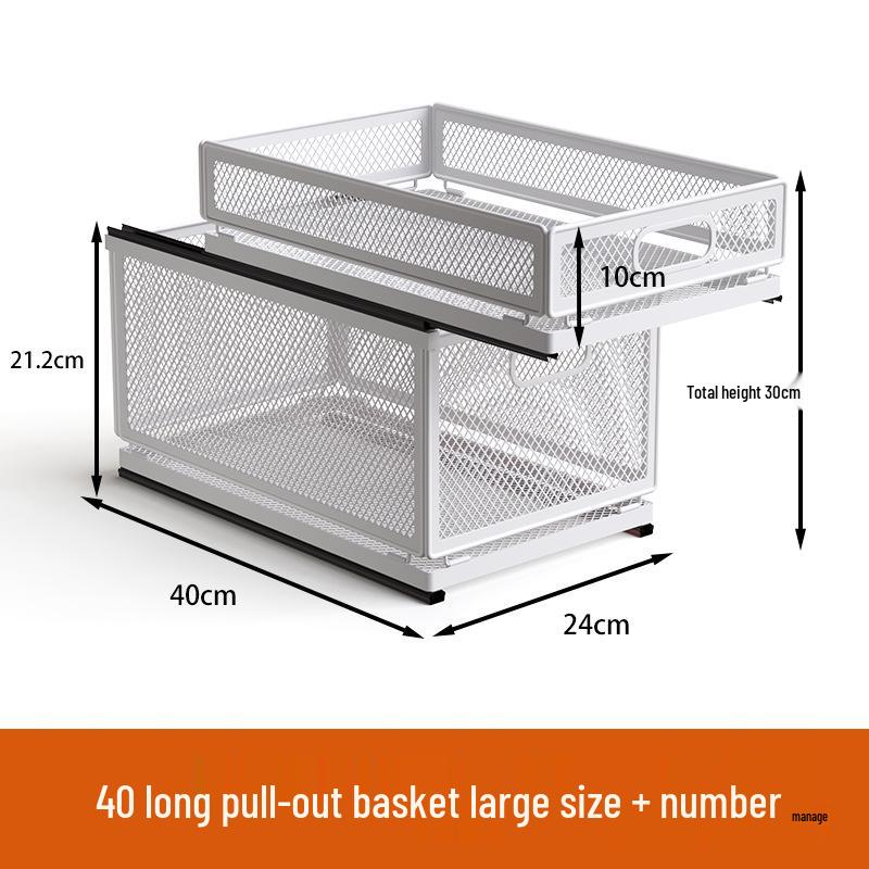 Многоярусная выдвижная кухонная корзина для хранения закусок, приправ и банок