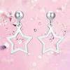 S925 Sterling Silver Earrings for Women Minimalist Star Short Earrings Korean Style Geometric Five-Pointed Star Silver Accessories