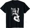 Футболка Rock Cat Playing Guitar Funny Guitar Cat Men T-Shirt Hiphop Oversize T Shirt Casual Cotton Daily Four Seasons Streetwear Tees