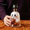 Декоративная стеклянная бутылка Хэллоуин Призрак Тыква Декантер для вина, Тема ужасов с крышкой в виде черной кошки, Новинка Контейнер для напитков Жуткий алкоголь для киноночей