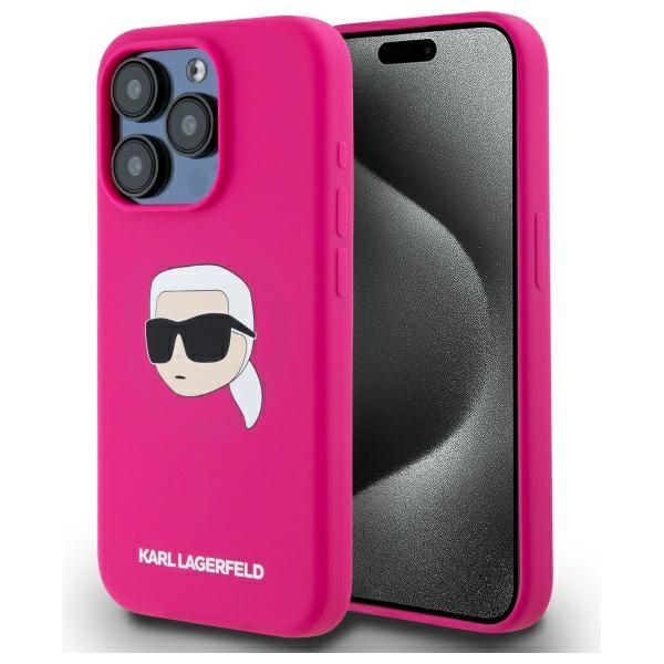 Karl Lagerfeld Klhmp15Xskhpplf Iphone 15 Pro Max 6.7 Fuksja/Fuschia Hardcase Silicone Karl Head Print Magsafe