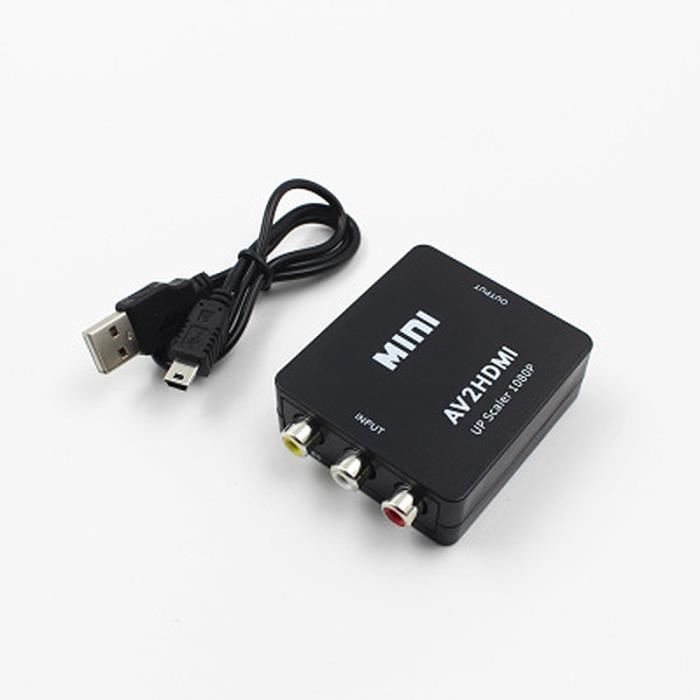 Adaptateur De Convertisseur Mini RCA AV Vers HDMI Convertisseur AV2HDMI Composite 1080P HDTV DVDB