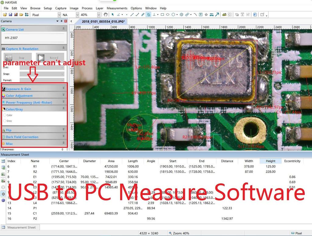 HAYEAR 34MP 1080P 60 FPS 2K HDMI USB Industrial Microscope Suitable for School Mobile PCB Camera, Education, Phone, Repair, Etc.