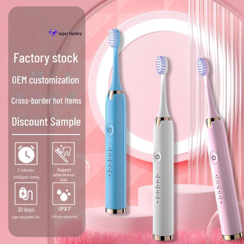 Portable Rechargeable Soft Bristle Electric Toothbrush for Adults