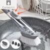 Kitchen Cleaning Brush 2 In 1 Long Handle Cleaing Brush with Removable Brush Sponge Dispenser Dishwashing Brush