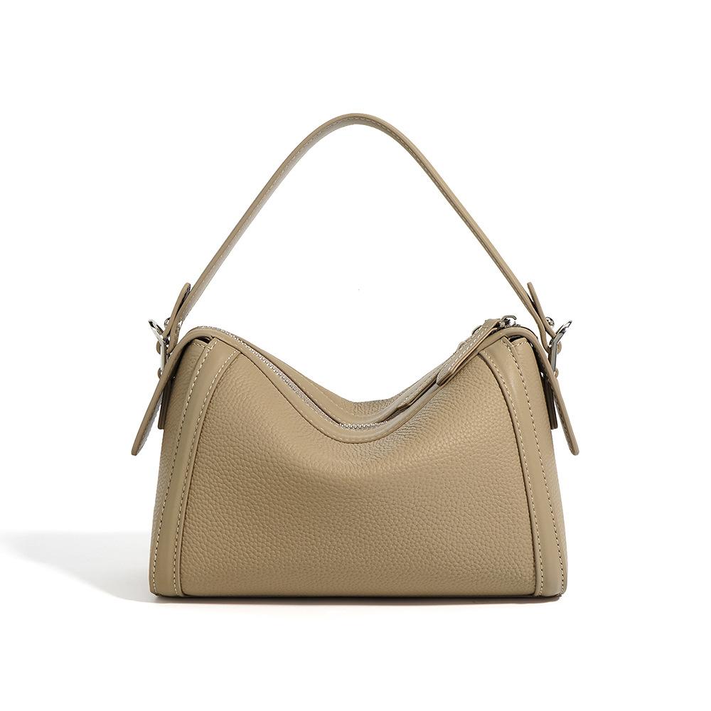 Minimally Textured Cowhide Shoulder Bag Versatile Crossbody Commuting Women's Niche Design High-end Leather Handbag