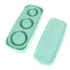 Silicone Ice Cube Tray Easy Release Ice Cubes Maker with Spill Resistant Removable Lid Bin for Cocktail Tea Coffee Cyan