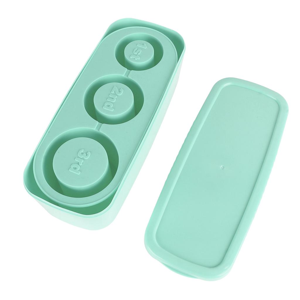 Silicone Ice Cube Tray Easy Release Ice Cubes Maker with Spill Resistant Removable Lid Bin for Cocktail Tea Coffee Cyan