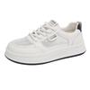 Leather Mesh White Shoes Women's Shoes 2025 Spring and Summer New Breathable Versatile Thick-soled Thin Casual Sports Sneakers