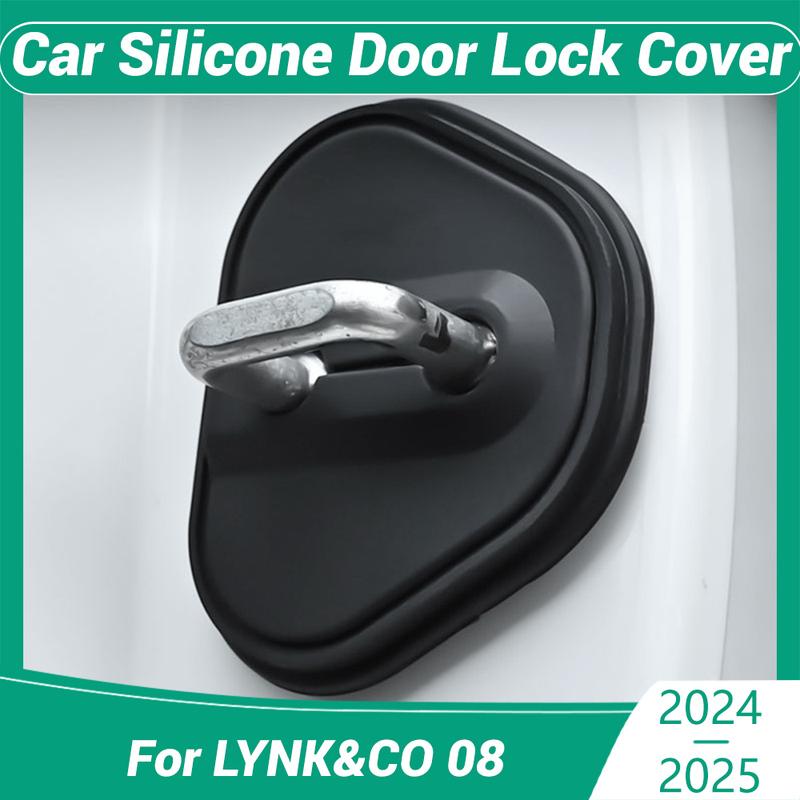 For LYNK&CO 08 2024 2025 Car Decorat Protecte Door Lock Cover Decoration Accessories Silicone Mute Damping Cushion