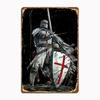 Templar Shield Cross Medieval Warrior Sword Knights Templar Armor Helmet Emblem Poster Metal Plaque Mural Plaques Wall Decor