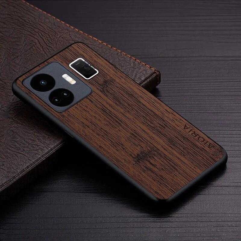 Case for Oppo Realme GT Neo 5 GT 3 5G Funda Bamboo Wood Pattern Leather Phone Cover Luxury Coque for Realme Gt Neo 5 Case Capa