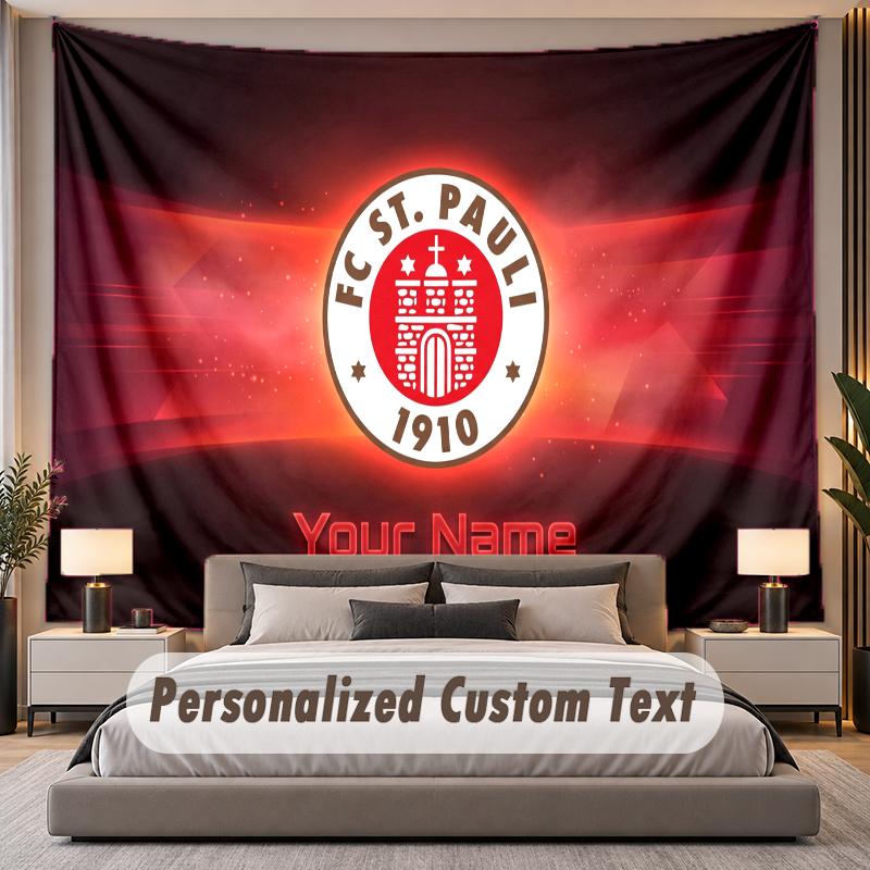Custom Name Text Tapestry FC St. Pauli Personalized Polyester Wall Tapestry For Bedroom And Room