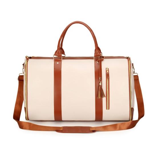 Складная дорожная сумка с несколькими отделениями, водонепроницаемая искусственная кожа, надежная дорожная сумка с ручкой и плечевым ремнем, не мнется