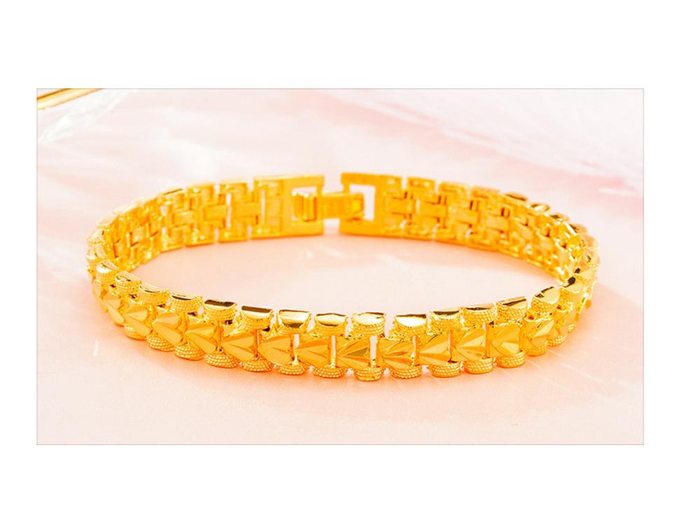 Роскошная имитация 24-каратного золота толстая цепочка для часов, мужские и женские украшения