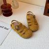 New summer styles of children's shoes: girls' open-toe sandals with soft soles, and boys' casual, versatile Birkenstock-style shoes