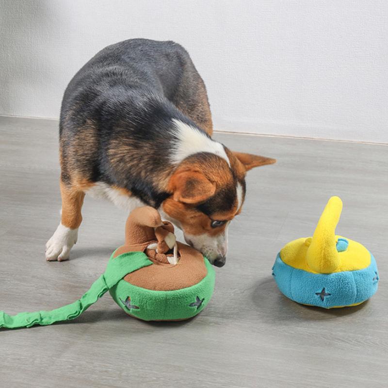 Интерактивные игрушки для собак Забавная игрушка для собак, издающая звуки Игрушка для жевания домашних животных, устойчивая к укусам Игрушка для собак в форме керлинга Игрушки для дрессировки щенков