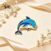 Backpacks Metal Pin Cartoon Sea Animal Brooch, Dolphin Whale Seahorse Octopus Enamel Marine Brooch Badge Pin, Hats Bags Scarves Clothes Decorative