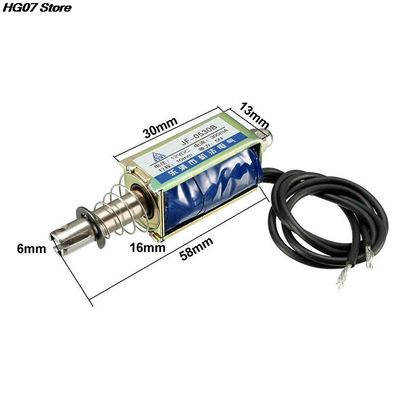 1 шт. JF-0530B DC 6V 12V 24V Толкающий и тянущий тип JF-0530 Электромагнит с открытой рамой Удерживающая сила 5Н Ход 10мм Линейный соленоид