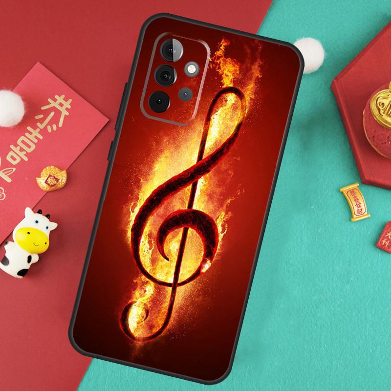 Чехол-футляр с нотным знаком скрипичного ключа для Samsung Galaxy A52 A32 A12 A14 A34 A54 A51 A71 A53 A33 A13 A15 A25 A35 A55